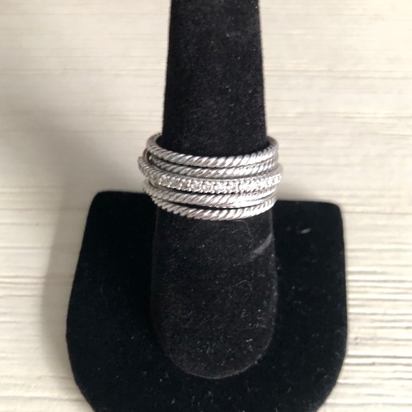 David Yurman Large Diamond Crossover Ring - Picture 7 of 10